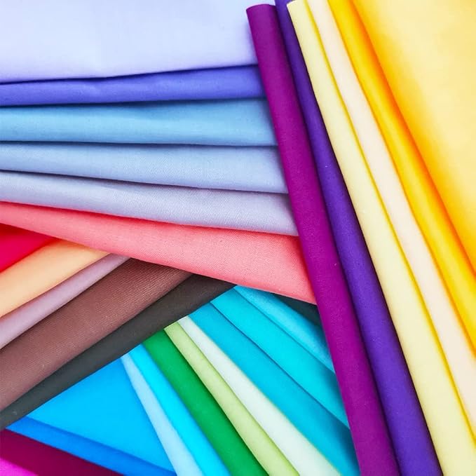 35 Pcs Quilting Fabric Bundles 8" x 8" (20cm×20cm) Solid Colors Pure Cotton, Precut Squares Sewing Quilting Patchwork Scraps for DIY Crafting
