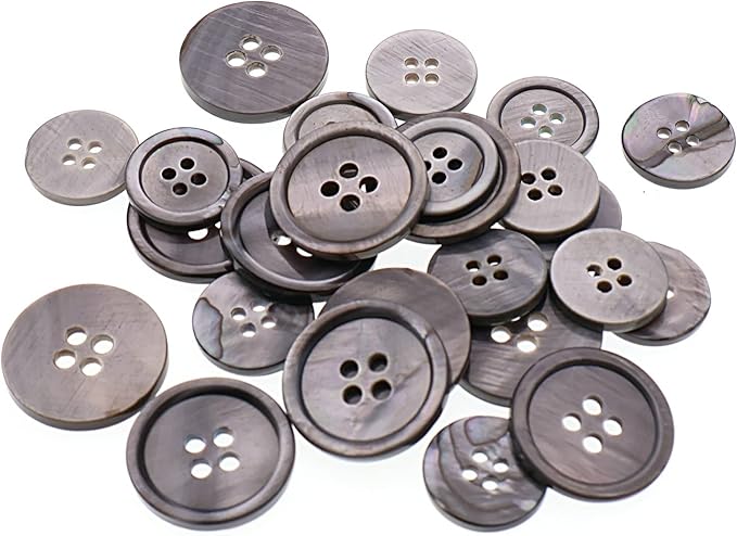 Leekayer 22 Pieces Genuine Mother of Pearl Blazer Buttons Suit Set 20mm 15mm Natural Gray MOP Shell Buttons Bulk for Men (Gray MOP)