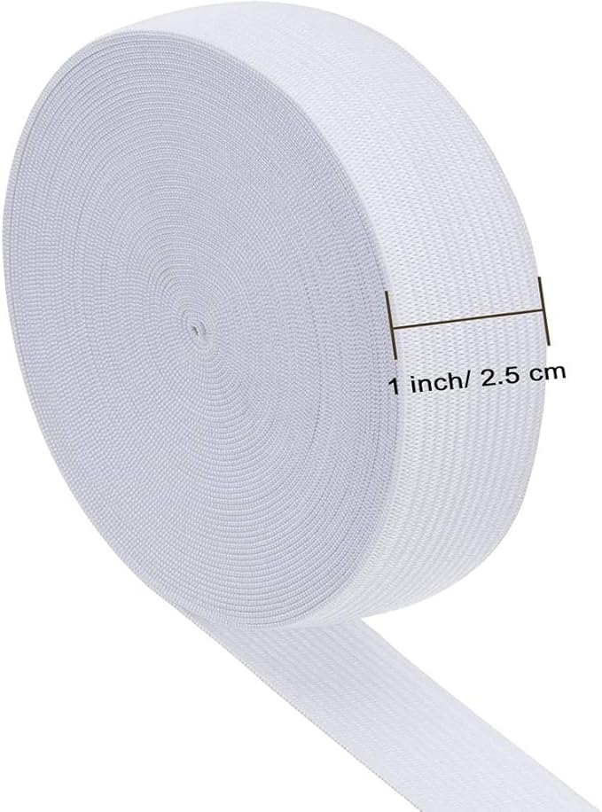 Elastic Knit Stretch Band Spool - 1 Inch x 30 Yard Springy DIY Band for Crafting, Sewing