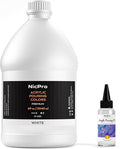 Nicpro Titanium White Color Acrylic Pour Paint, 69 Ounce Pre-Mixed Pouring Paint Supplies with Silicone Pour Oil & Gloves for Canvas, Rock, Wood Cell Creation Flow DIY Art Painting, Ready to Pour