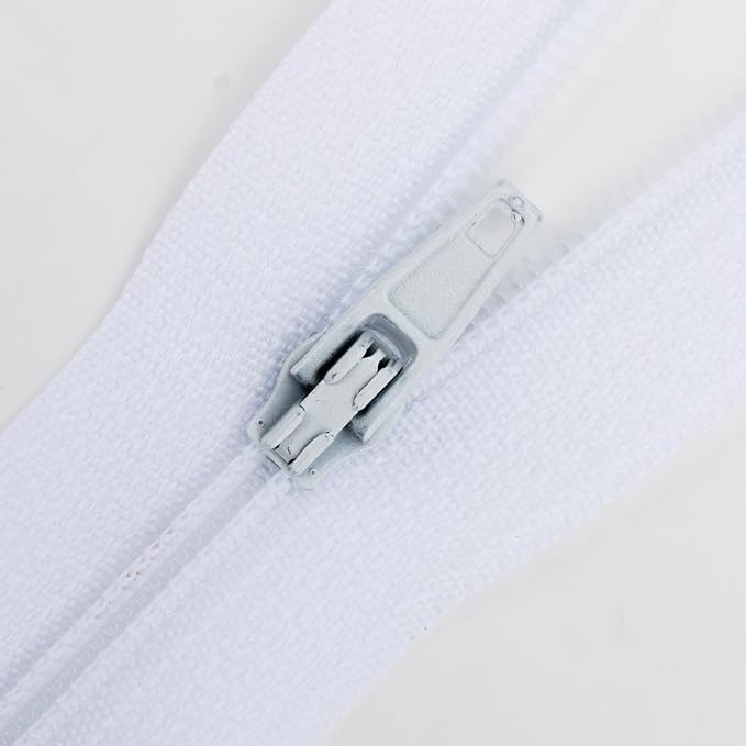 Amariver White Nylon Coil Zippers - 100Pcs Assorted Lengths for Tailor Sewer Sewing Crafter Special Zippers in Bulk
