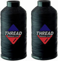Sissewpro Tex70 Bonded Nylon Thread 69 Upholstery Thread Heavy Duty Threads for Sewing Machine Strong Black Threads for Leather, Beading, Hair Weaving, Denim, Canvas,Webbings, 4oz 1500yds（2, Black）