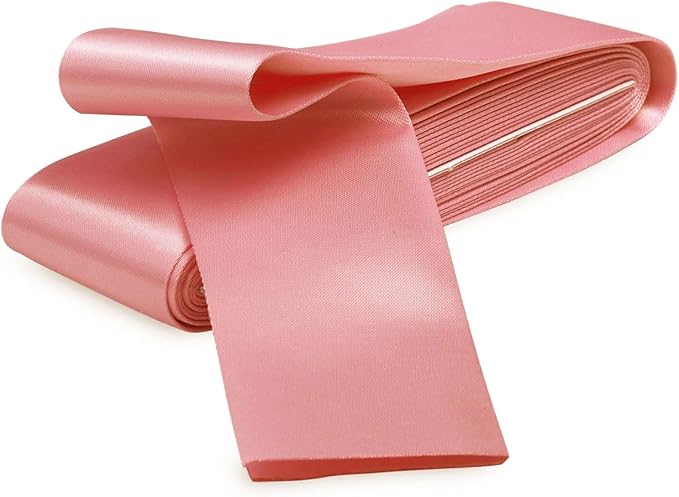 Hot Pink Satin Blanket Binding 2 Inch x 4 3/4 Yards Single Fold Tape for Quilt Edging Pink Smooth Finish Easy to Sew On Durable Trim Material Ideal for Blanket Crafts DIY Projects Sewing