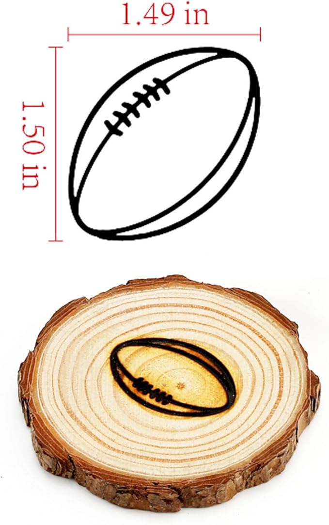 AIMOADO American Football Branding Iron Stamp, 1 1/2" Wood Branding Iron Personalized Logo for Meat, Burger, Wood, Hats with Full Set Tools