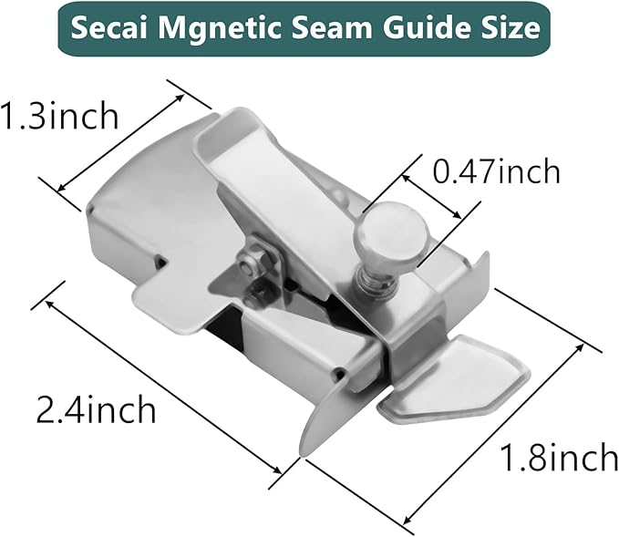 Magnetic Seam Guide for Sewing Machine, Multifunctional Sewing Machine Parts,Universal Sewing Quilting Supplies Accessories Parts 2pcs Metallic