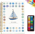 Water Color Workbook, Beginner-Friendly Watercolor Workbook, Watercolor Books, Nature Scenes Paint Set Art Crafts, with 12/24 Colors Paint Set with Paint Brush (G,24 Colors)