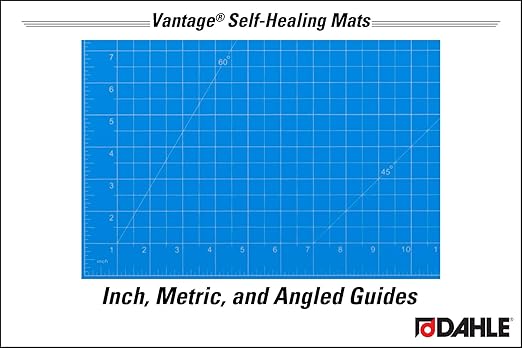 Dahle Vantage 10693 Premium Self-Healing Cutting Mat, 24"x36", 1/2" Grid, 5 Layers for Max Healing, Perfect for Crafts & Sewing, Blue