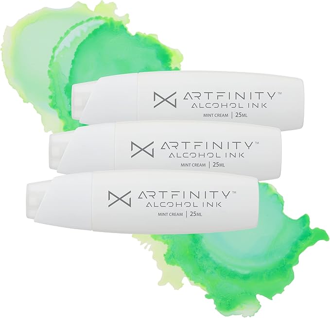 Alcohol Inks 3 Pack - Vibrant, Professional, Dye-Based Alcohol Inks for Artfinity Alcohol Markers, Artists, Drawing, & More! - Mint Cream G2-1