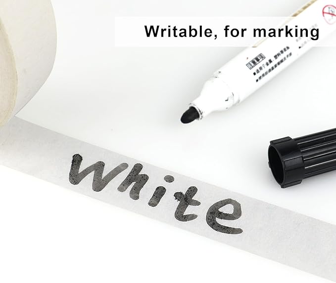 2 Pack White Masking Tape - Painters Tape 1 Inch Wide - Multi-Surface, Water Resistant, Indoor & Outdoor Use - 180FT Total - Artist Tape for Paint, Wall, Watercolor, Car, DIY (#4010)