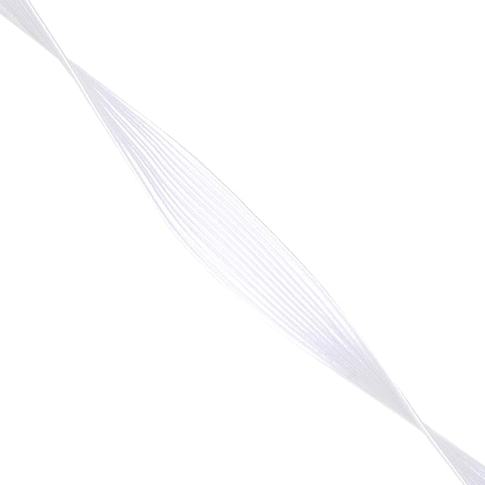 Mandala Crafts 12mm 20 Yds Roll of White Elastic Bands for Sewing - 1/2 Flat Elastics Cord - 1 2 Inch Braided Stretch Straps for Crafting