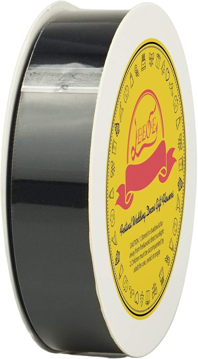 Double Face Black Satin Ribbon 7/8 inch X 25 Yards Polyester Black Ribbon for Gift Wrapping Very Suitable for Weddings Party Invitation Decorations and More