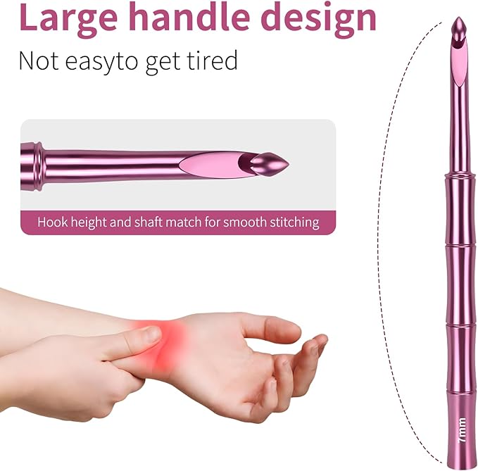 SoosuiCrochet Hooks, 9-Piece Crochet Hook Set 3mm–8mm, Ergonomic Crochet Hook Set, Long Crochet Hooks, Smooth and Lightweight Knitting Tools, Perfect for Yarn Crafts.