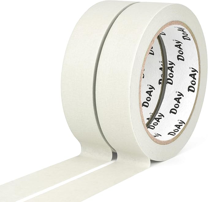 2 Pack White Masking Tape - Painters Tape 1 Inch Wide - Multi-Surface, Water Resistant, Indoor & Outdoor Use - 180FT Total - Artist Tape for Paint, Wall, Watercolor, Car, DIY (#4010)