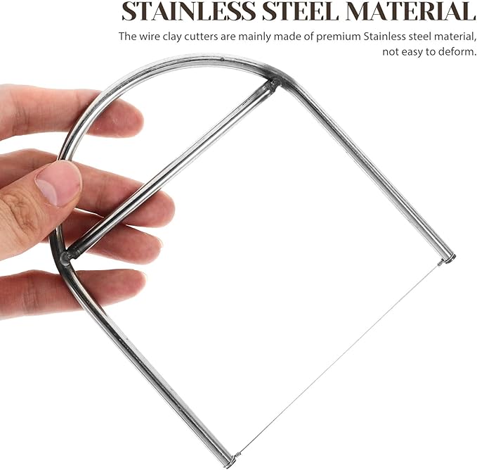 SEWACC Angle Cutting Clay Tool Stainless Steel Wire Bevel Cutter Trimming Pottery Clay Sculpting Tool DIY Ceramic Clay Modeling Tool for Pottery Ceramics and Sculpting E