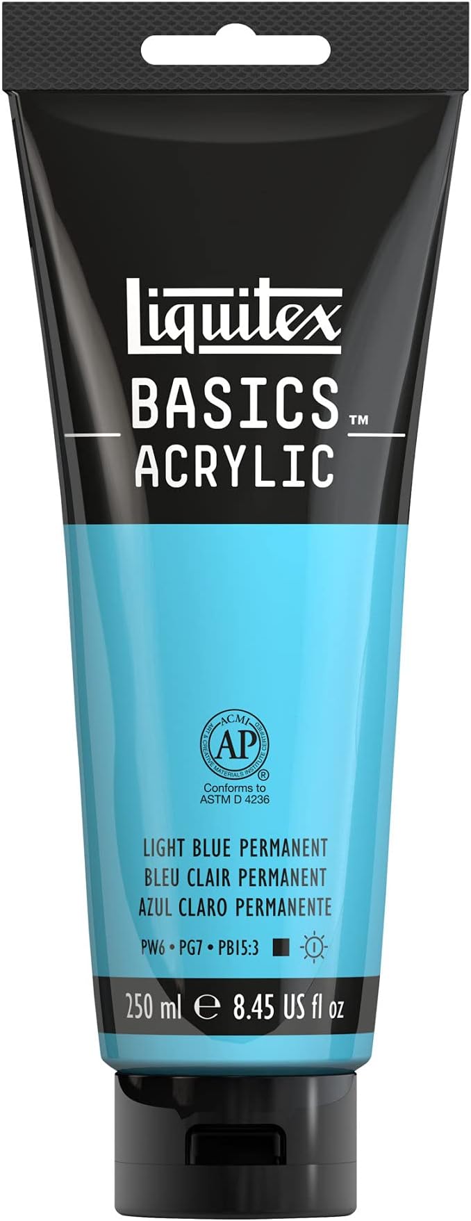 Liquitex BASICS Acrylic Paint, 250ml (8.5-oz) Tube, Light Blue Permanent