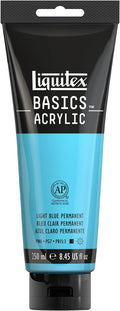 Liquitex BASICS Acrylic Paint, 250ml (8.5-oz) Tube, Light Blue Permanent