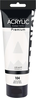AUREUO Titanium White Acrylic Paint, 4 Fl Oz / 120ml Single Tube, Rich Pigment Art Craft Paints for Canvas, Rocks, Wood, Ceramic, Fabric - Art Supplies for Beginners, Professionals, Artists