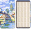 Portable Watercolor Paint Palette with Tins, Lightweight Empty Full Pans with Magnetic Squares, Metal Paint Tray Palettes for Travel, Acrylics Painting and Art, 20Full Pans,Bridge