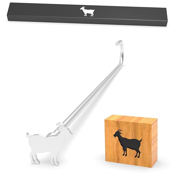 1.1" Custom Wood Branding Iron Personalized for Wood Working, Leather Hats, Steak, BBQ Brander & Bread Logo, Personalized Steak Branding Iron for Food (Small, 040# Goat)