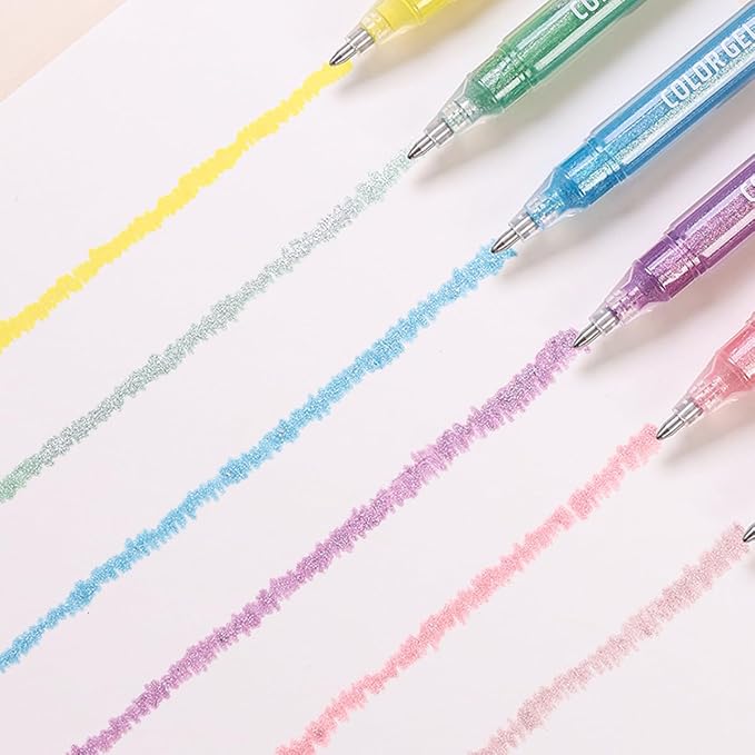 Glitter Gel Pens 72 Colors, 1.0mm Metallic Vibrant Sparkle Gel Pens for Adult Coloring, Drawing, Journaling, Art Supplies Colored Pen Set
