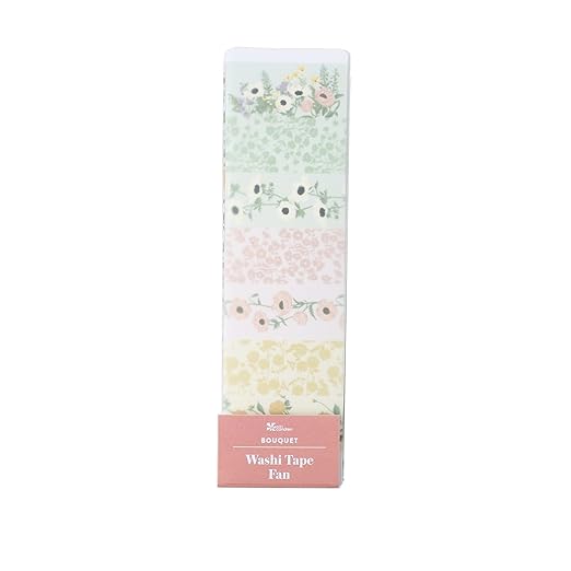 Erin Condren Washi Tape Fan, Bouquet Washi Sticker Strips Booklet, Washi Tape Sticker Collection for Adding More Fun and Functionality to Planners, Calendars, Journals and Paper Crafts