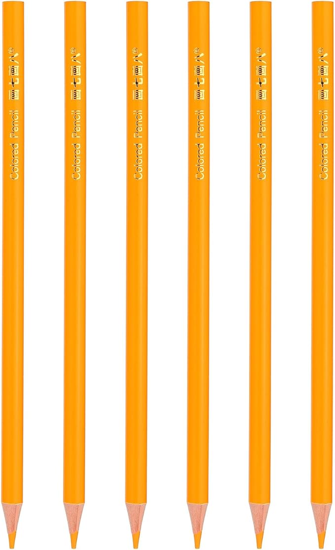 PATIKIL Orange Yellow Colored Pencils Set,6 Pcs Oil Color Pencils Wooden Coloring Drawing Pencil for Artists Art Painting
