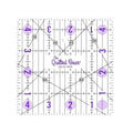 The Quilted Bear Quilting Rulers - Transparent Acrylic Non Slip Quilting, Patchwork & Sewing Ruler with Clear Black Lines & 30, 45 & 60 Degree Angles for Perfect Accuracy & Precision (4.5" x 4.5")
