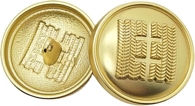 14 Pieces Gold Metal Blazer Button Set 18mm 23mm for Blazers, Suits, Sport Coats, Sewing, Uniform, Jackets (MBM44)