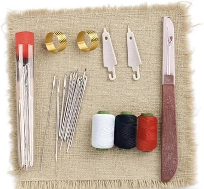 Big Eye Steel Needle Set，Hosenwelt Sewing Kit, 37PCS Sewing Tool Set, Thread Kit for Sewing Clothes, Portable DIY Hand Made Craft Set, Multi-Purpose Needle and Thread Kits