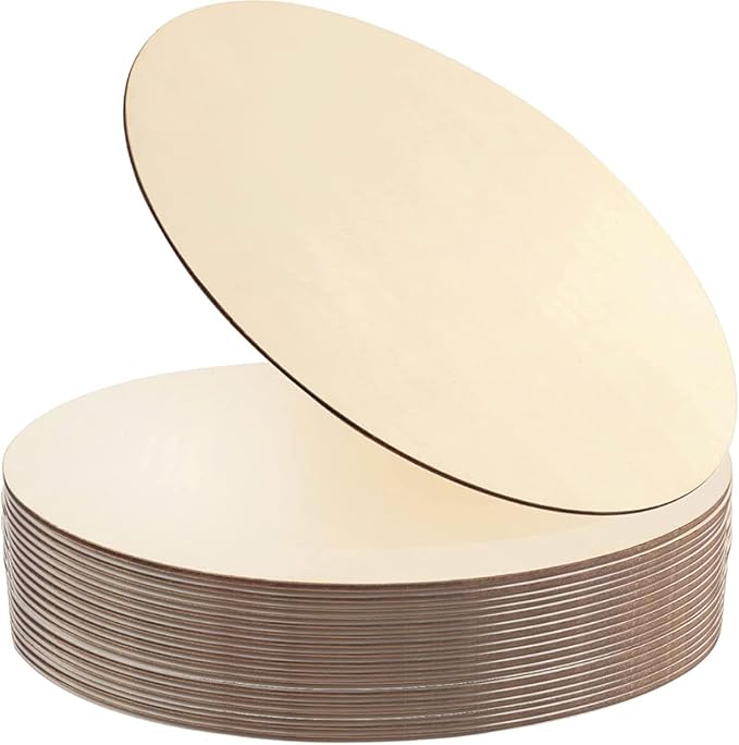 22 Pieces 12" Inch Round Wood Discs for Crafts, Unfinished Wood Circles Wood Rounds Wooden Cutouts for Crafts, Door Hanger, Door Design and Wedding Decorations…