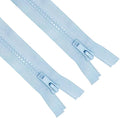 ANPURZII 2PCS #5 19 Inch Sky Blue Separating Jacket Zippers for Sewing Coats, Molded Plastic Bulk Zippers(SkyBlue 19" 2PCS)