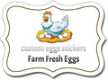 3Inch Custom Carton Stickers Labels for Chicken, Personalized Chicken Egg Carton Packaging Sticker Label