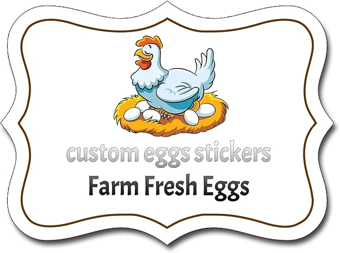 3Inch Custom Carton Stickers Labels for Chicken, Personalized Chicken Egg Carton Packaging Sticker Label