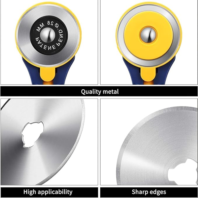 40 PCS Rotary Cutter Blades Replacement, Compatible with 45mm Paper Cutter, for Leather Quilting, Patchwork Sewing, Arts & Crafts
