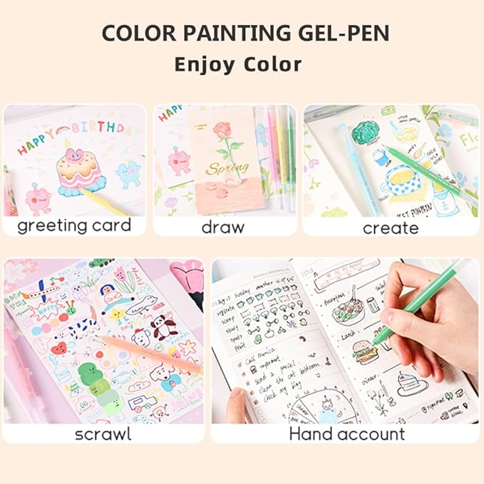 Gel Pens with Fine Point 0.6mm, 45 Colors Drawing Pencils for Adult Coloring Books Smooth Writing Pen Set for Journaling, Landscapes, Lettering