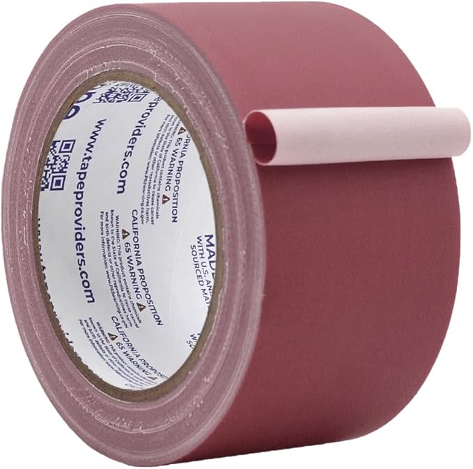 WOD GTC12 Gaffer Tape, Burgundy Low Gloss Finish Film, 2.5 inch x 60 ft. Residue Free, Non Reflective Cloth Fabric, Secure Cords, Water Resistant, Photography, Filming Backdrop, Production