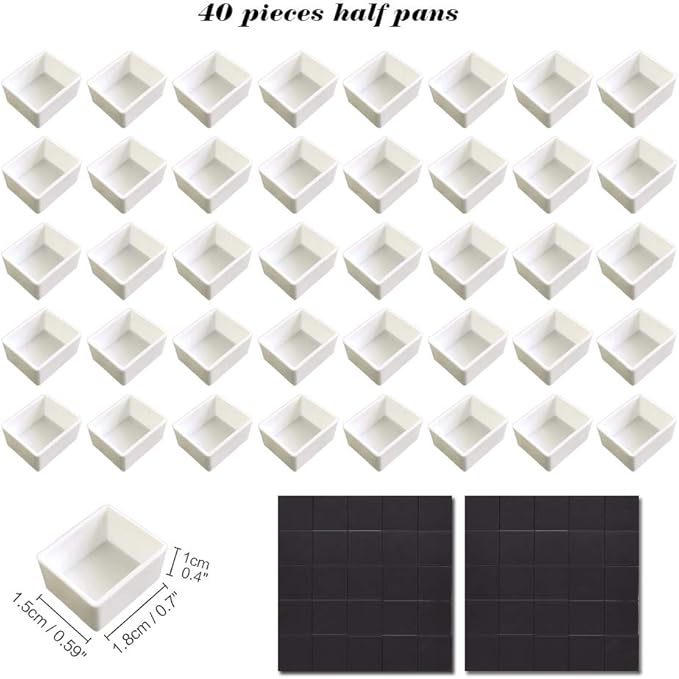 Portable Watercolor Tins Paint Palette with 40Pcs Empty Half Pans and Magnetic Squares, Small Travel Metal Paint Box with Acrylics Painting Art Drawing. Massif