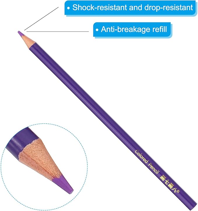 PATIKIL Purple Colored Pencils Set,20 Pcs Oil Color Pencils Wooden Coloring Drawing Pencil for Artists Art Painting