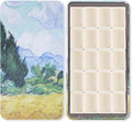 Portable Watercolor Paint Palette with Tins, Lightweight Empty Full Pans with Magnetic Squares, Metal Paint Tray Palettes for Travel, Acrylics Painting and Art, 20Full Pans,Wheat Field