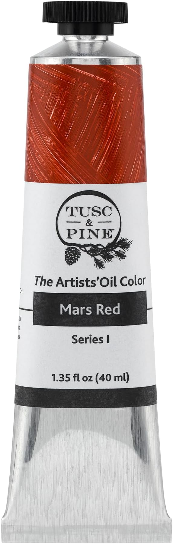 Tusc & Pine Artist Oil Paint - Mars Red, 40 ml, Non-Yellowing, Rich & Creamy Consistency, Maximum Pigment Load, Small Batch Milled Oil Paints Made in the USA for Professional Artists