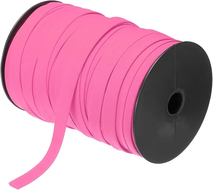 MECCANIXITY 1/2 Inch Double Fold Bias Tape Polyester Continuous Bulk Bias Tape for Sewing, Seaming Quilting Hemming Binding Crafts (Rose Red 100 Yards)