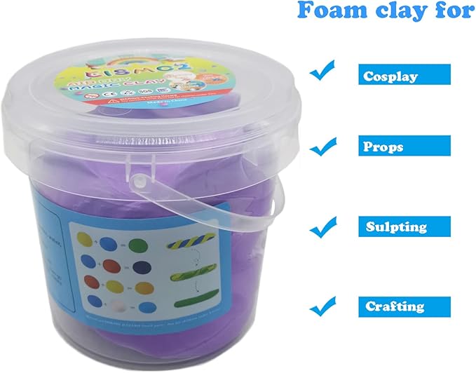 Air Dry Modeling Clay 10.5 oz Ultra Light Soft Magic Clay DIY Moulding Dough Primary Colors for Adults Kids Art Craft Kit Purple