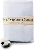 5 Yard White Twill Cotton Canvas Fabric,Natural Thick Cotton Poplin Fabric by The Yard,59 Inches Wide 100% Cotton, Embroidery Muslin Quilting Fabric Material for Sewing Material Apparel Cloth