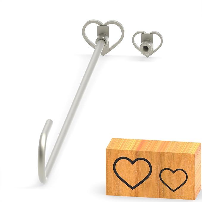 2Pcs Mini 0.8" & 1.1" Branding Irons, Heart Outline Custom Wood Branding Iron Personalized for Wood Working, Leather Hats, Felt, Cowhide, BBQ & Bread Logo, Steak Branding Iron for Food (118#)