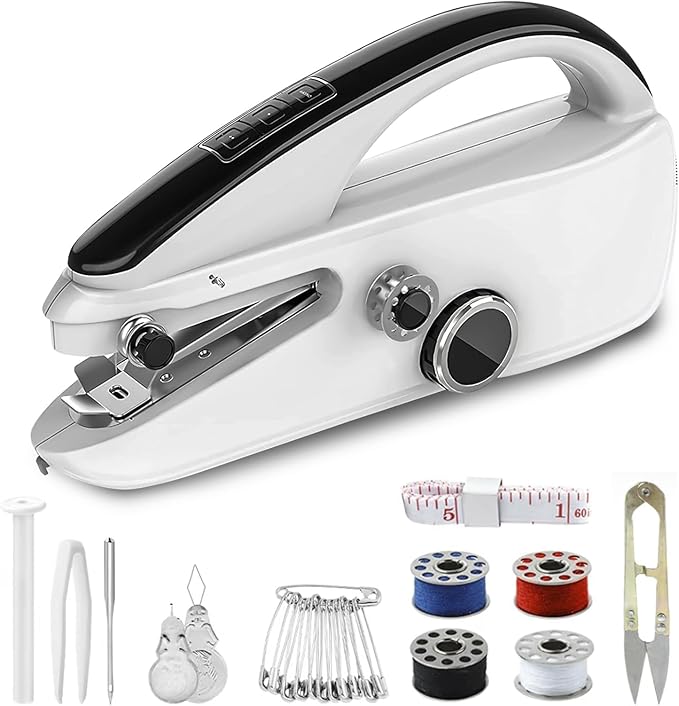 HomeCraftⅠ:Handheld Sewing Machine,Mini sewing machine,Two Power Supply Modes,Easy to Use and Fast Stitch Suitable for Clothes,DIY Home Sewing Machine for Beginners.