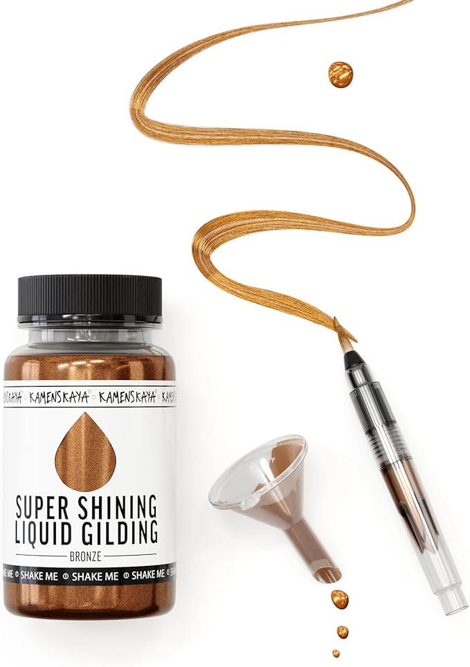 Liquid Bronze Leaf Paint - Alcohol Based Fast Drying Bronze Liquid Leaf, 3.38 fl oz (100 ml)