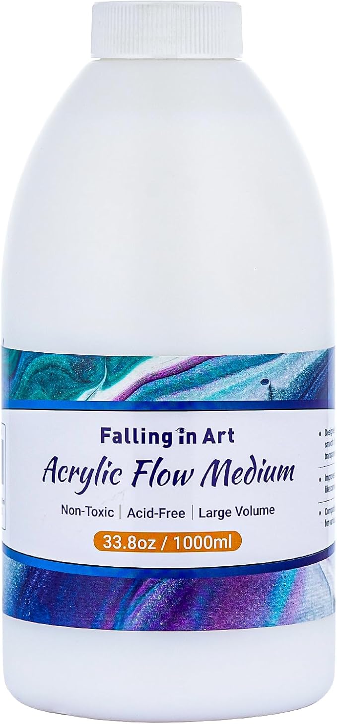 Falling in Art 33.8 Oz Pouring Medium for Acrylic Paint, Paint Thinner with High Flow Consistency