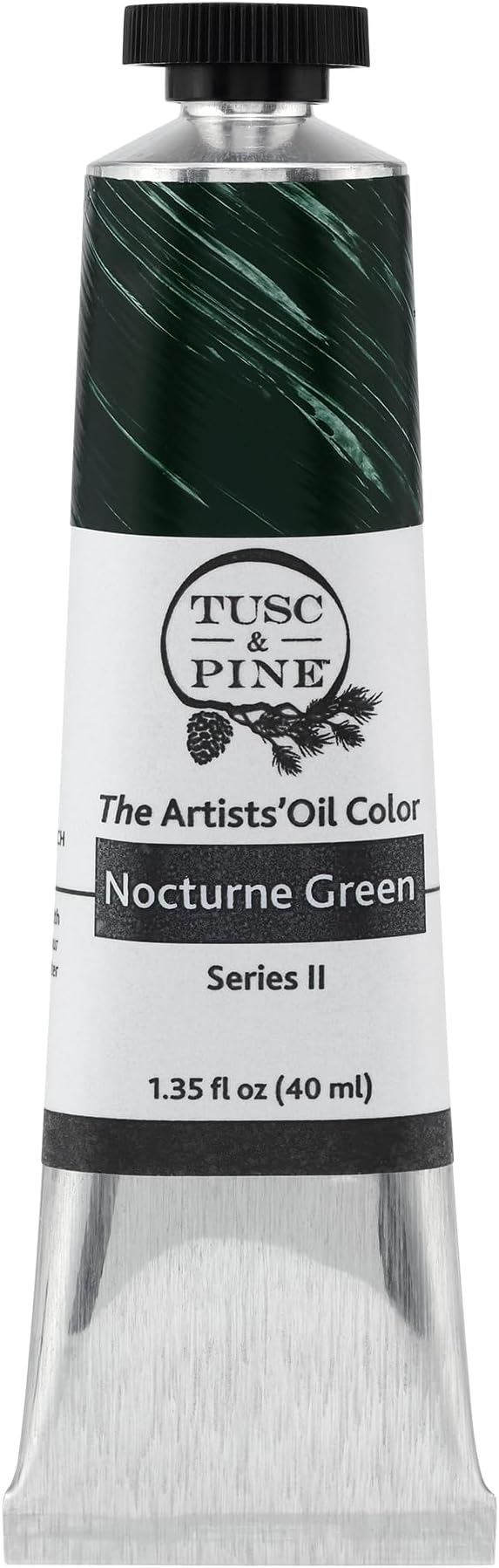 Tusc & Pine Artist Oil Paint - Nocturne Green, 40 ml, Non-Yellowing, Rich & Creamy Consistency, Maximum Pigment Load, Small Batch Milled Oil Paints Made in the USA for Professional Artists