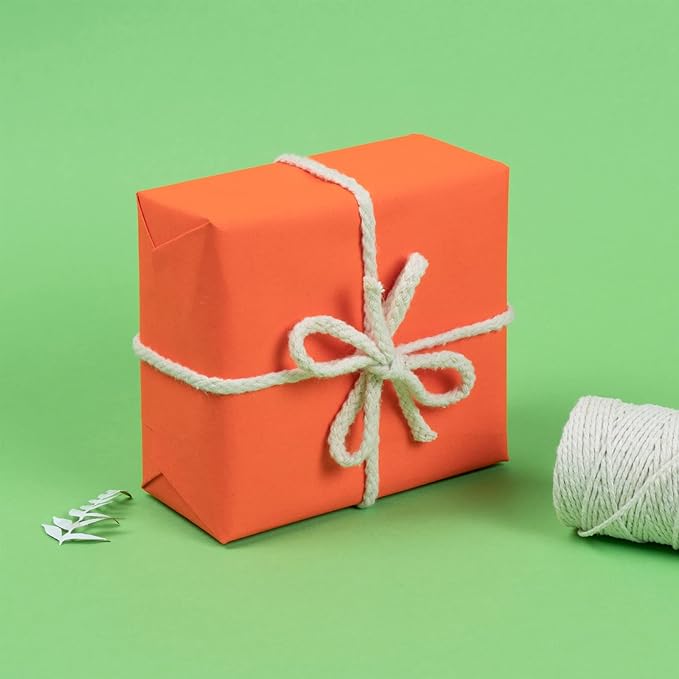 RUSPEPA Orange Kraft Paper Roll - 18 inches x 100 feet - Recyclable Paper Perfect for for Crafts, Art, Wrapping, Packing, Postal, Shipping, Dunnage & Parcel
