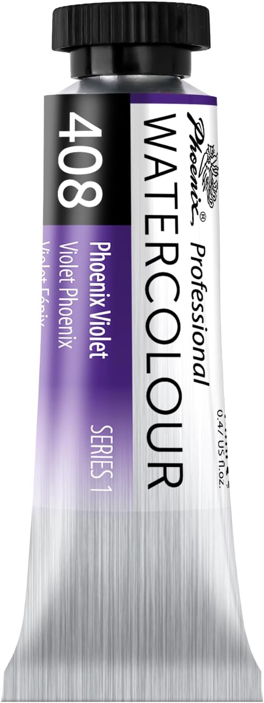 PHOENIX Professional Watercolor Paint Single Tube - 0.47 Fl Oz / 14ml - Phoenix Violet